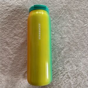 Starbucks Gradient Yellow and Teal Ombré Tumbler